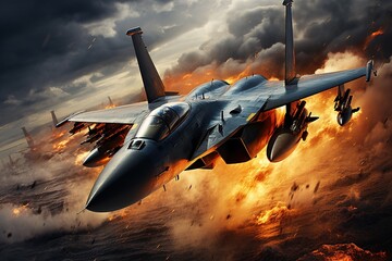 Stealth multirole combat aircraft explosion