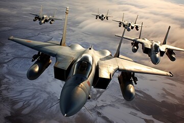 Stealth multirole combat aircrafts - obrazy, fototapety, plakaty