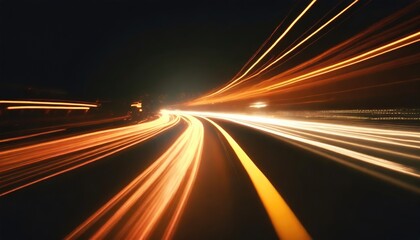 Fototapeta na wymiar Car motion trails. Speed light streaks background with blurred fast moving light effect