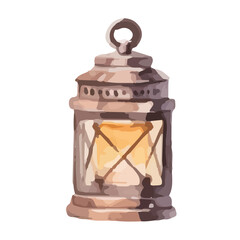 水彩で描いたランタンのイラスト