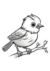 Obraz premium Winter bird colouring page, Colouring Book Page for Kids 