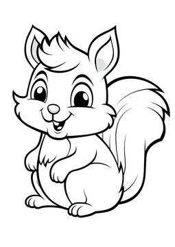 recommend clip art: Squirrel  colouring page, Colouring Book Page for Kids 