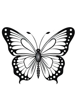 Butterfly colouring page, Colouring Book Page for Kids 