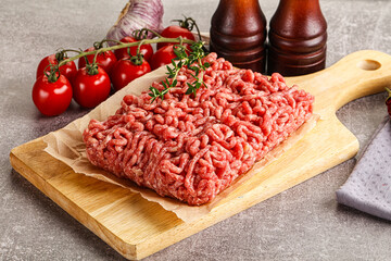 Raw minced beef uncooked meat