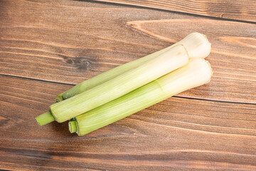 Raw natural ripe organic leek onion