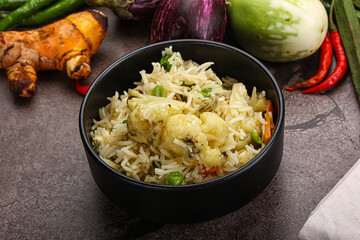 Indian vegetarian pilao basmati rice