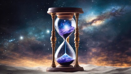  Hourglass with universe inside, galaxy inside hourglass