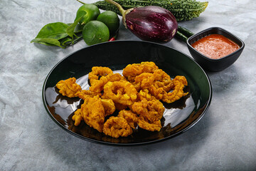 Golden fried squid crispy tempura