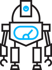 Robot Character Line Icon
