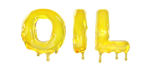 Oil word on a white background. 3d illustration