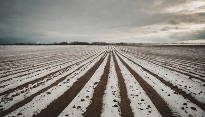 Winter farm field. Agriculture and agribusiness