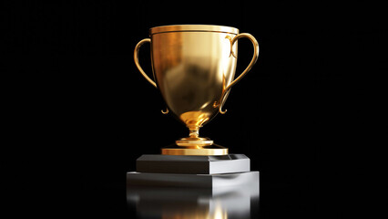 金の3Dのトロフィー