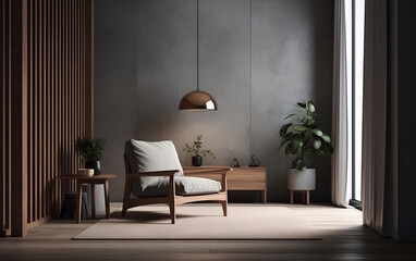 A contemporary living room with a minimalist design, Generative AI