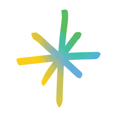 twinkle star shape with vibrant color blending. little star icon