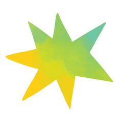 star shape with gradient color of yellow and green 