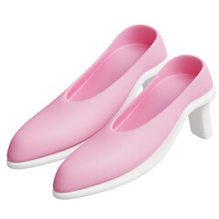 3D Pink Woman High Heel Shoes