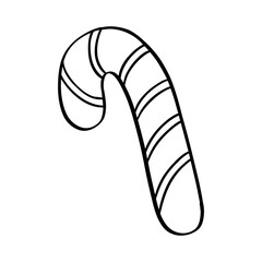 Christmas lollipop doodle. Vector illustration on a white background