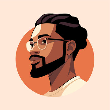Profile picture of a  person in a flat cartoon style