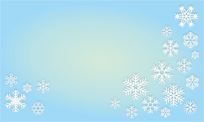 Beautiful blue background with snowflakes element. 