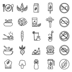 Vegetarian Icon in Line Style Perfect for Any Purpose and Presentation or etc