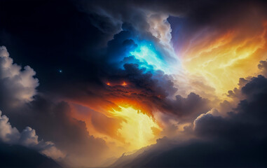 Fototapeta na wymiar illusion abstraction sky lightning burn