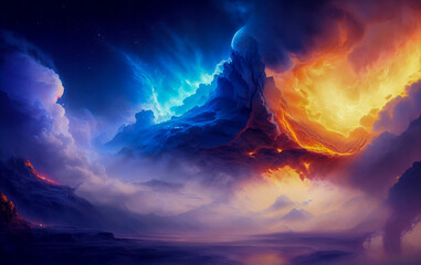 illusion abstraction sky lightning burn