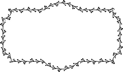 Branch Square Frame laurel wreath silhouette black horizontal vintage frames flower floral leaf border Botanical Branches ornate leaf Elements design border retro badge decoration isolated decor