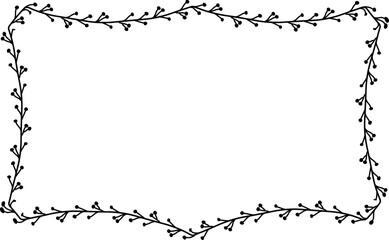 Branch Square Frame laurel wreath silhouette black horizontal vintage frames flower floral leaf border Botanical Branches ornate leaf Elements design border retro badge decoration isolated decor