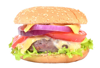 Hamburger isolated on white