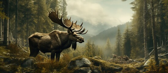 Swedish forest moose.