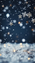 Christmas, New Year winter golden lights festive bokeh sparkling background