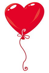 red heart shaped balloon with rope