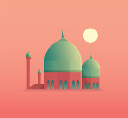 Ramadan Kareem prayer mosque vector illustration