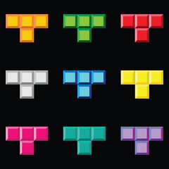 Obraz premium Mini Letter T Tetris Game Set