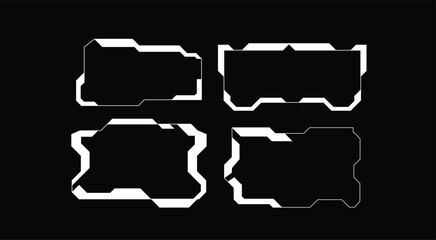 Obraz premium Sci-fi futuristic hud dashboard display virtual reality technology screen.Bold modern Shapes for Posters Template, flyers, clothes, social media, graphic design, sticker, In Y2k style, Futuristic.