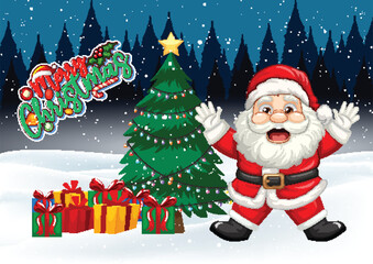 santa claus and snowman Mery Christmas, Santa Claus