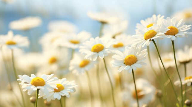 Pyrethrum Isolated on Natural Background, Generative ai
