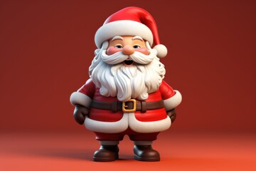 Obraz premium a toy figurine of a santa claus. Ai ilustration. digital painting. Generative AI Artificial Intelligence Artwork