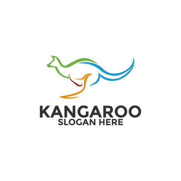 Kangaroo simple modern logo vector, Creative Kangaroo Minimalist logo design template