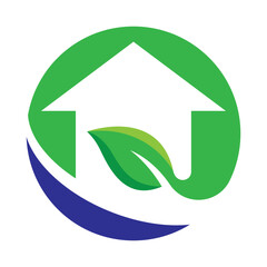 Eco house logo images illustration