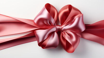 ribbon with bow isolated on white background