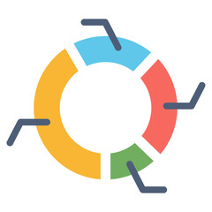 Pie chart icon. Flat design. For presentation, graphic design, mobile application.