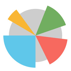 Pie chart icon. Flat design. For presentation, graphic design, mobile application.