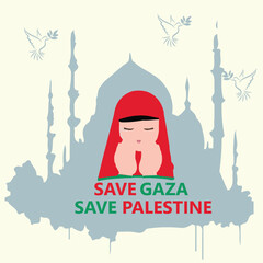 Save Gaza. Flat design first to free Palestine. Flag design with Sign, symbol, icon, or logo.