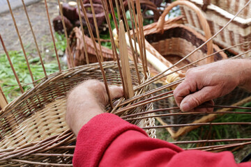 Basket maker at work