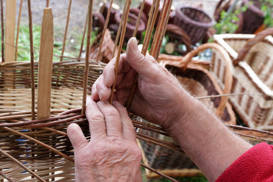 Basket maker at work
