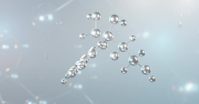 Nicotinamide riboside rotating 3d molecule, molecular structure of vitamin b3, seamless video