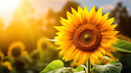 sunflower with natural background, Generative ai