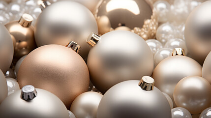 Christmas baubles background, winter holidays banner