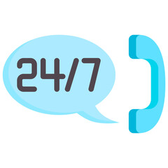 Call center icon. Flat design. For presentation, graphic design, mobile application.